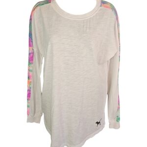 Pink Victoria's Secret Tropical Printed Long Sleeve Top